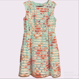 Floral and Stripe Dress by Sandra Darren Size 12. Worn Once